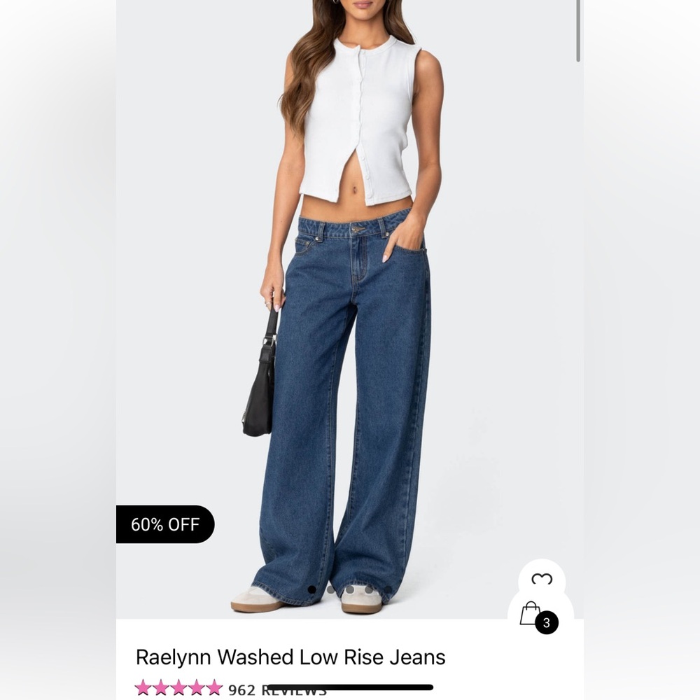 Edikted Raelynn Washed low rise jeans